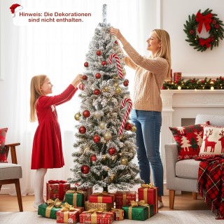 Costway Τεχνητό Χριστουγεννιάτικο Δέντρο 180 εκ. με 260 Θερμά Λευκά...