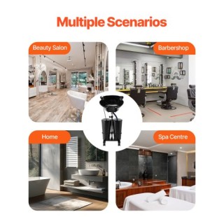 VEVOR Φορητός Νιπτήρας Κομμωτηρίου με Ρυθμιζόμενο Ύψος και Σωλήνα Α... VEVOR Φορητός Νιπτήρας Κομμωτηρίου με Ρυθμιζόμενο Ύψος και Σωλήνα Α...