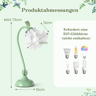 Costway Πράσινη Vintage Επιτραπέζια Λάμπα με Ρυθμιζόμενο Στέλεχος &...