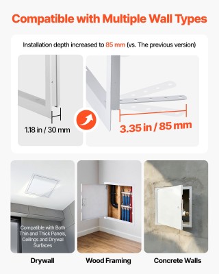 VEVOR Πάνελ Επίσκεψης Γυψοσανίδας 34x34 cm, Γαλβανιζέ Ατσάλινο, Λευ... VEVOR Πάνελ Επίσκεψης Γυψοσανίδας 34x34 cm, Γαλβανιζέ Ατσάλινο, Λευ...