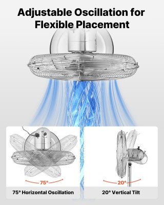 VEVOR Ανεμιστήρας Βιομηχανικός 40 εκ., Υψηλής Ταχύτητας, Ορθοστάτης...