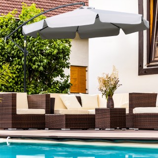 Outsunny Ομπρέλα Κήπου με Βραχίονα και Άνοιγμα με Μανιβέλα από Μέτα...