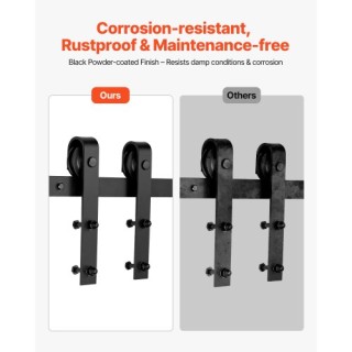 VEVOR Σετ Συρόμενης Πόρτας 6.6FT Μαύρο HDSMDGDGDM2DO5VMP001V0