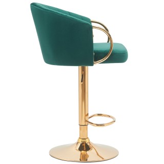 BAKAJI  Σετ 2 Σκαμπό Κουζίνας Ρυθμιζόμενου Ύψους σε Πράσινο Βελούδο...