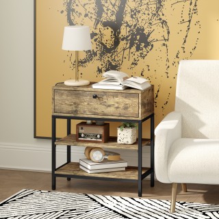 HOMCOM Τραπεζάκι Καναπέ με Συρτάρι και 2 Ράφια Βιομηχανικού Στυλ, α... HOMCOM Τραπεζάκι Καναπέ με Συρτάρι και 2 Ράφια Βιομηχανικού Στυλ, α...