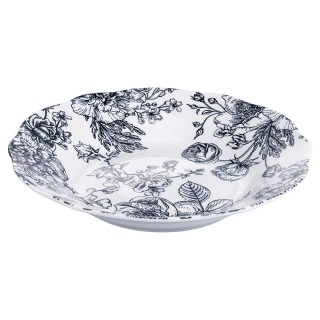 Villa DEste  Σετ πιάτων 18 τεμαχίων πορσελάνης για 6 άτομα με λουλο...