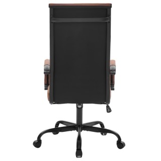 BAKAJI Βιομηχανική Καρέκλα Γραφείου από Συνθετικό Δέρμα με Περιστρε...