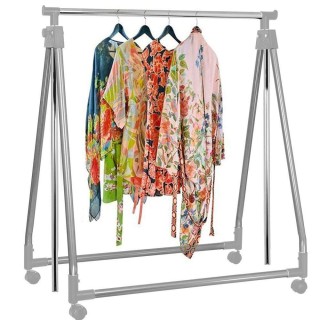 BAKAJI  Πτυσσόμενη Κρεμάστρα Ρούχων Ατσάλινη Ρυθμιζόμενη Ράβδος με ...