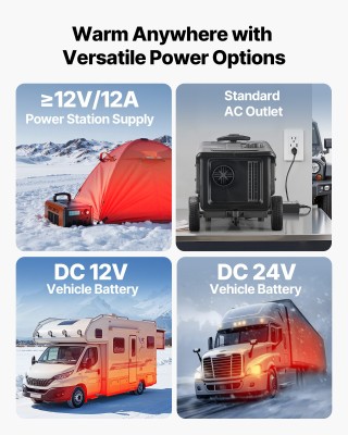 VEVOR Φορητός Συσκευή Θέρμανσης Πετρελαίου 8KW, 12V/24V με Έλεγχο B...