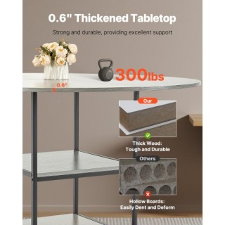 Στρογγυλό Ξύλινο Τραπέζι Δείπνου για 2-4 Άτομα 1200x1200x750 mm Γκρ... Στρογγυλό Ξύλινο Τραπέζι Δείπνου για 2-4 Άτομα 1200x1200x750 mm Γκρ...