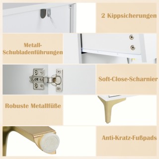 Costway Πολυλειτουργική Ντουλάπα Υπνοδωματίου 80 x 40 x 95,5 cmμε Ρ...