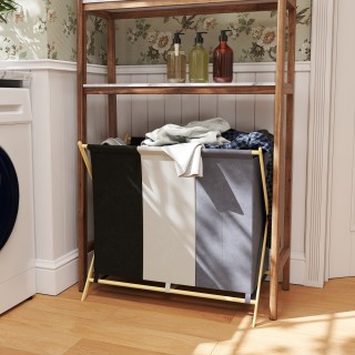 HOMCOM Πτυσσόμενο Καλάθι Απλύτων με 3 Διαμερίσματα, από Μπαμπού και... HOMCOM Πτυσσόμενο Καλάθι Απλύτων με 3 Διαμερίσματα, από Μπαμπού και...