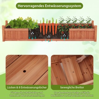 Costway Ξύλινη Ζαρντινιέρα με Διαχωριστικό και Αποστραγγιστικές Οπέ... Costway Ξύλινη Ζαρντινιέρα με Διαχωριστικό και Αποστραγγιστικές Οπέ...