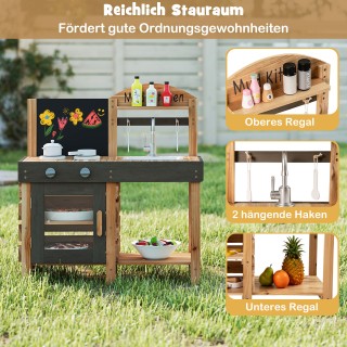 Costway Εξωτερική Παιδική Κουζίνα με Πίνακα & Εστίες & Νεροχύτη - ... Costway Εξωτερική Παιδική Κουζίνα με Πίνακα & Εστίες & Νεροχύτη - ...