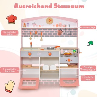 Costway Διπλής Όψης Παιδική Κουζίνα Εστιατορίου με Αξεσουάρ - Ιδαν... Costway Διπλής Όψης Παιδική Κουζίνα Εστιατορίου με Αξεσουάρ - Ιδαν...