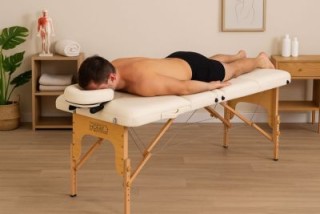 ModernHome Ξύλινο Κρεβάτι Μασάζ 3 ζωνών με Βαλίτσα και Τσάντα BM352...