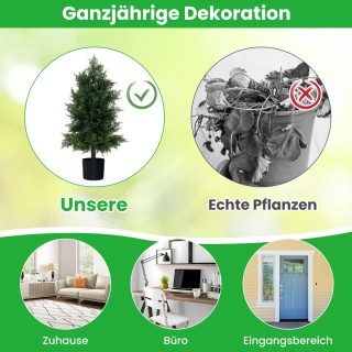 Costway  Τεχνητό Δέντρο Κέδρου με Ρεαλιστικά Φύλλα και Ανθεκτικό Γλ...