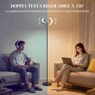 HOMCOM Ρυθμιζόμενο Φωτιστικό Δαπέδου 2700K-6000K με Τηλεχειριστήριο...