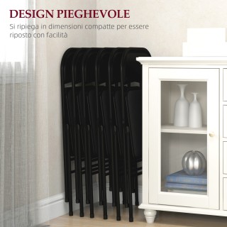 Σετ 6 πτυσσόμενων καρεκλών HOMCOM με επενδεδυμένο κάθισμα από πολυε...