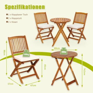 Costway Σετ επίπλων κήπου 3 τεμαχίων Σετ επίπλων μπαλκονιού με 2 κα...