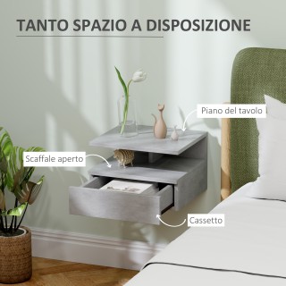 HOMCOM Σετ 2 Επιτοίχιων Κομοδίνων για Κρεβατοκάμαρα με Συρτάρι και ... HOMCOM Σετ 2 Επιτοίχιων Κομοδίνων για Κρεβατοκάμαρα με Συρτάρι και ...