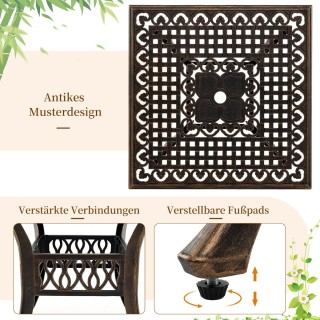 Costway Τραπέζι Βεράντας με Οπή Ομπρέλας - Τετράγωνο και Ανθεκτικό ...