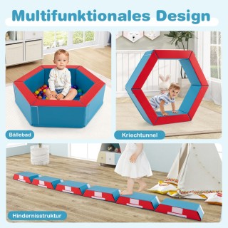 Costway 3 τεμ. αφρώδη τουβλάκια με μπαλάκια ωκεανού & πισίνα με 100...