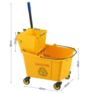 BAKAJI Επαγγελματικό Καρότσι Καθαρισμού με Κάδο Σφουγγαρίστρας 33 Λ...