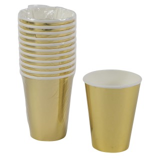 Galileo Σετ 10 Χριστουγεννιάτικα Μονόχρηστα Ποτήρια 400 ml Χρυσό Με...