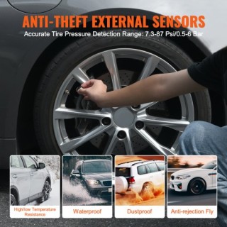 VEVOR  Σύστημα Παρακολούθησης Πίεσης Ελαστικών RV με Ηλιακή Τροφοδο...