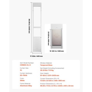 VEVOR Πόρτα Σκύλου για Συρόμενη Γυάλινη Πόρτα, Ρυθμιζόμενο Ύψος 231... VEVOR Πόρτα Σκύλου για Συρόμενη Γυάλινη Πόρτα, Ρυθμιζόμενο Ύψος 231...