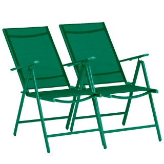 BAKAJI Σετ 2 Πτυσσόμενες Καρέκλες Κήπου Πράσινες Ξαπλώστρες Εξωτερι... BAKAJI Σετ 2 Πτυσσόμενες Καρέκλες Κήπου Πράσινες Ξαπλώστρες Εξωτερι...
