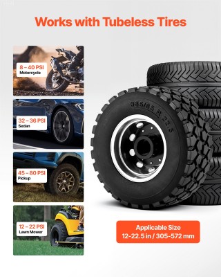 VEVOR Φορητός Εμπιστευτής Ελαστικών 10L, Φουσκωτήρας έως 145 PSI γι...