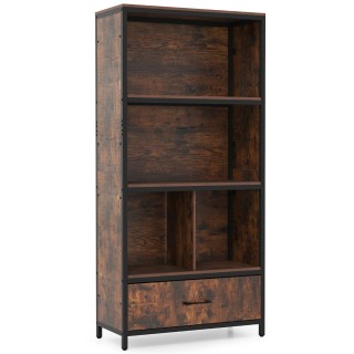 Costway Βιβλιοθήκη 4 Επιπέδων με Ανοιχτά Ράφια και Υφασμάτινο Συρτά... Costway Βιβλιοθήκη 4 Επιπέδων με Ανοιχτά Ράφια και Υφασμάτινο Συρτά...