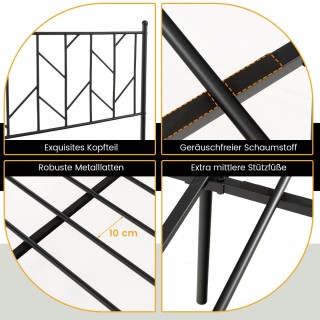 Costway Μεταλλικό Κρεβάτι Πλατφόρμας με Κεφαλάρι 360kg 197 x 141 x... Costway Μεταλλικό Κρεβάτι Πλατφόρμας με Κεφαλάρι 360kg 197 x 141 x...