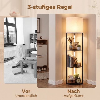 Costway Γωνιακή Λάμπα με Ράφια - Τριώροφη Βιτρίνα με Ρυθμιζόμενα LE... Costway Γωνιακή Λάμπα με Ράφια - Τριώροφη Βιτρίνα με Ρυθμιζόμενα LE...