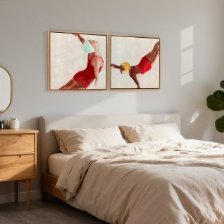 HOMCOM Σετ 2 Μοντέρνων Καμβάδων, Καλλιτεχνικό Εκτύπωμα Τοίχου με Εν...