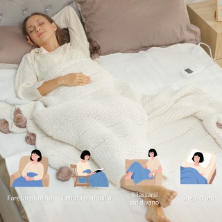 HOMCOM Ηλεκτρική Κουβέρτα 160x140 cm με 5 Επίπεδα Θερμότητας και 2 ... HOMCOM Ηλεκτρική Κουβέρτα 160x140 cm με 5 Επίπεδα Θερμότητας και 2 ...