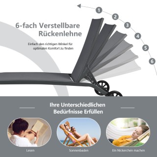 Costway Ρυθμιζόμενη Ξαπλώστρα από Ατσάλι με Ρόδες για Εξωτερικό Χώρ... Costway Ρυθμιζόμενη Ξαπλώστρα από Ατσάλι με Ρόδες για Εξωτερικό Χώρ...