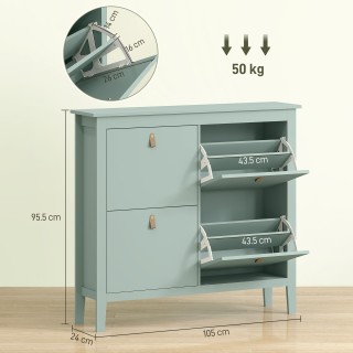 HOMCOM Λεπτή Παπουτσοθήκη με 4 Συρτάρια για 20 Ζεύγη Παπουτσιών Μέγ... HOMCOM Λεπτή Παπουτσοθήκη με 4 Συρτάρια για 20 Ζεύγη Παπουτσιών Μέγ...