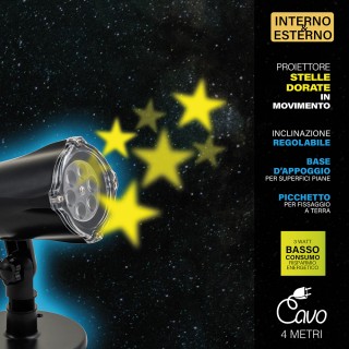 Kooper Προβολέας LED αστέρια χρυσά σε κίνηση για εξωτερικό ή εσωτερ...