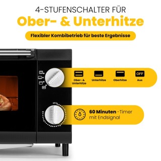 Ηλεκτρικό Φουρνάκι Πίτσας 12lt 1000W Μαύρο MPO3520 Clatronic