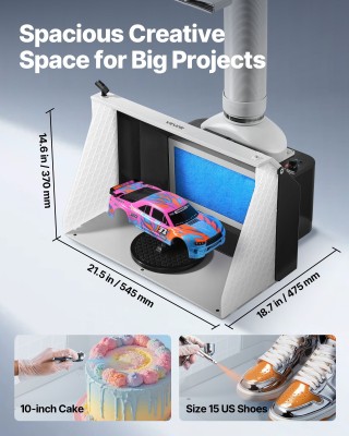 VEVOR Φορητός Θάλαμος Ψεκασμού με Αερογράφο, Διπλοί Ανεμιστήρες και...