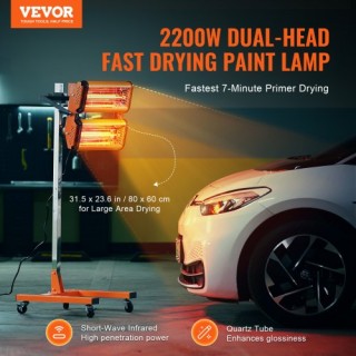 VEVOR Λάμπα Υπέρυθρης Βαφής 2200W για Στέγνωμα Αυτοκινήτου ZJSKQD22...