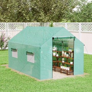 Outsunny Θερμοκήπιο Σήραγγα 2x3x2 μ με Πόρτες και Παράθυρα με Ρολά ...