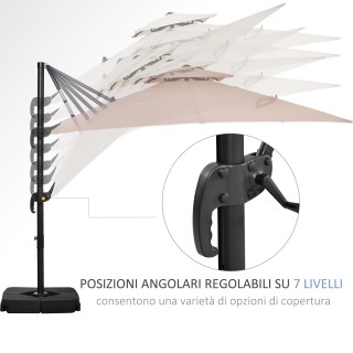 Outsunny Ομπρελόνι με Αντίβαρο Διπλής Κάλυψης με Μανιβέλα, Βάση Στα... Outsunny Ομπρελόνι με Αντίβαρο Διπλής Κάλυψης με Μανιβέλα, Βάση Στα...