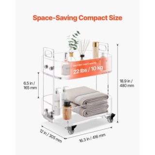 VEVOR Διαφανές Ακρυλικό Τραπέζι με Ρόδες, 2 Επίπεδα, 30.5 x 41.6 x ... VEVOR Διαφανές Ακρυλικό Τραπέζι με Ρόδες, 2 Επίπεδα, 30.5 x 41.6 x ...