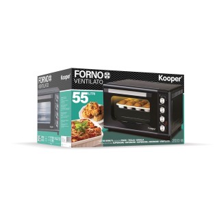 Kooper Ηλεκτρικός φούρνος με αερόθερμο 55 L, σκληρυμένο γυαλί, 3 πρ...