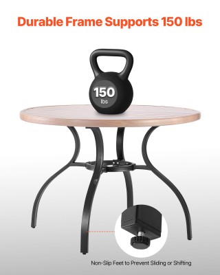 VEVOR Στρογγυλό Τραπέζι Βεράντας 103cm με Τρύπα Ομπρέλας για 4 Άτομ... VEVOR Στρογγυλό Τραπέζι Βεράντας 103cm με Τρύπα Ομπρέλας για 4 Άτομ...