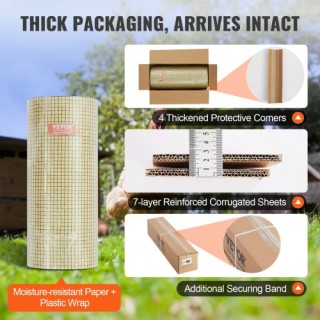 VEVOR Πλέγμα Σύρματος 24 x 100, Γαλβανισμένο & Επικαλυμμένο, 19 Gau...